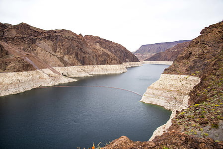 canal, daylight, grass, hills, Hoover Dam thumbnail