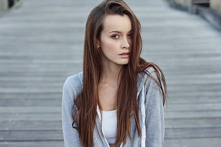 woman's gray zip-up hoodie thumbnail