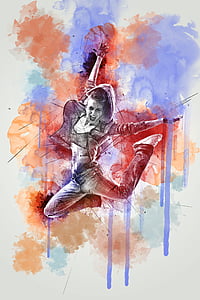 woman in gray hoodie jumping illustration thumbnail