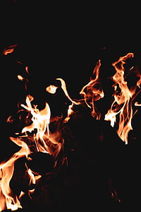 closeup photo of bonfire at night thumbnail