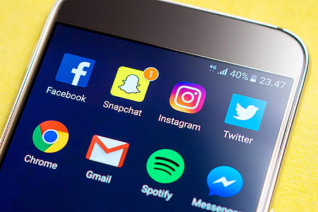 Social Media icons on phone thumbnail