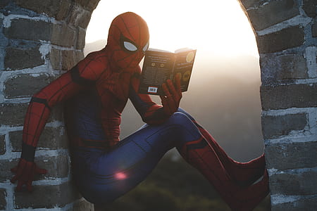 Spider-man reading book illustration thumbnail