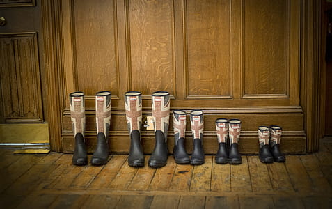 Black Red and Blue England Flag Print Rain Boots thumbnail