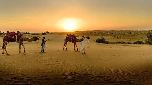 person walking on desert during daytime thumbnail