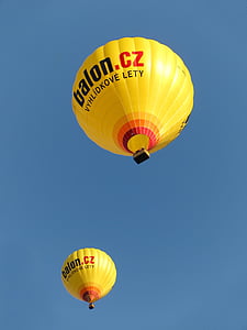 two Balon. CZ hot air balloons under blue sky thumbnail