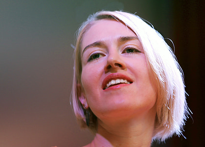 woman in white hair color making face thumbnail