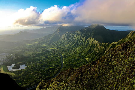 aerial photography of mountain range thumbnail