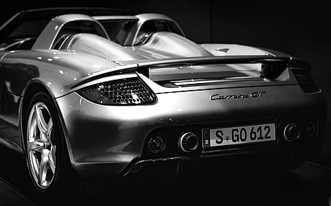 gray Porsche Carrera GT convertible display thumbnail