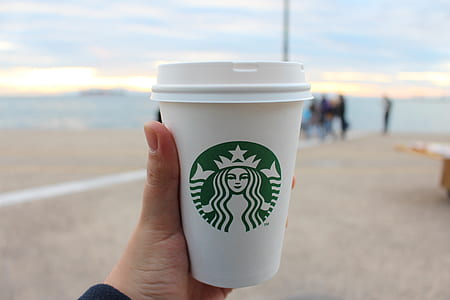 Person Holding Star Buck Plastic Cup thumbnail