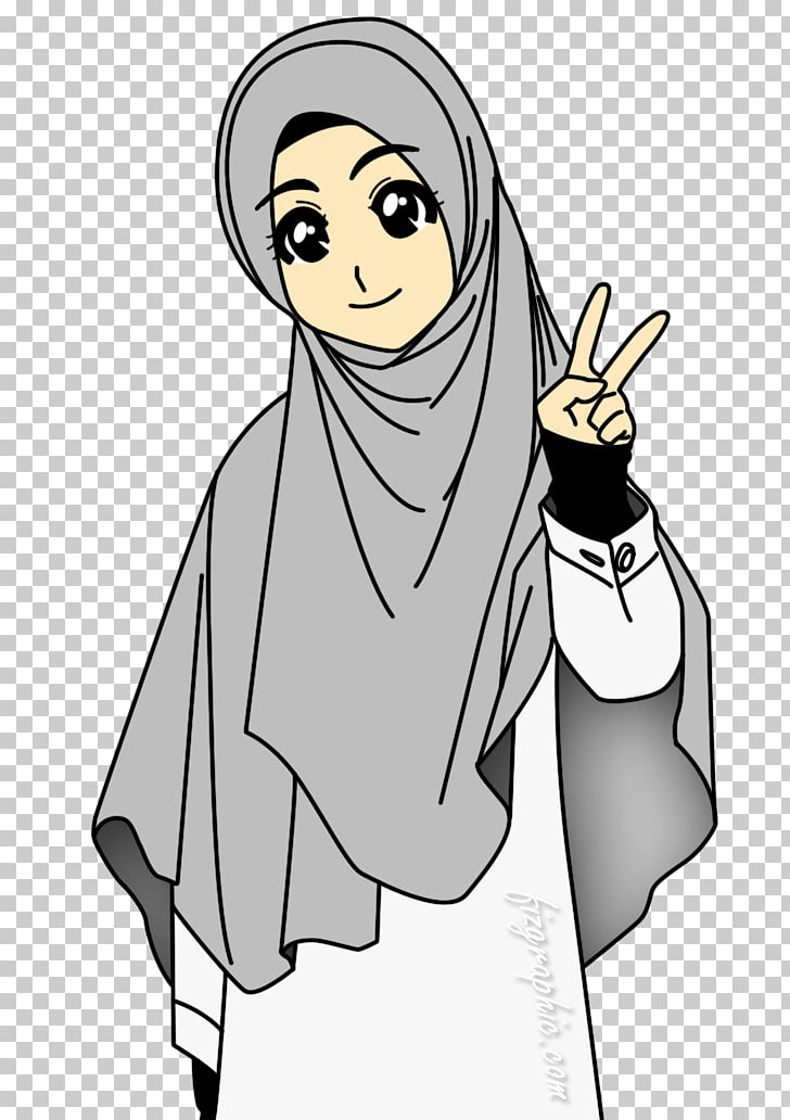 Hijab Muslim Islam Drawing Cartoon Islam Girl Wearing