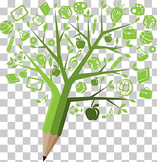 Student Education Learning Folk high school Sustainability, Creative pencil tree of knowledge of Science and Technology, green pencil artwork PNG clipart