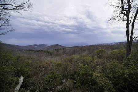 Forested Hills under heavy clouds at Sassafras Mountain, South Carolina thumbnail