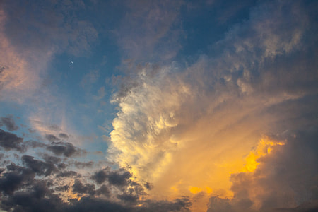 Wide-angle shot of a stormy cloud formation at sunset, image captured in Kent, England thumbnail