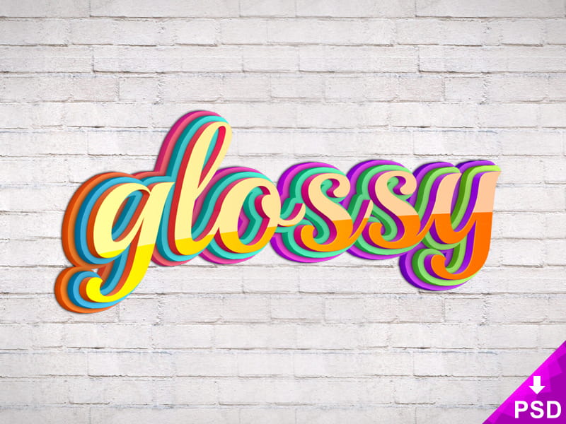 Glossy Text Style psd file