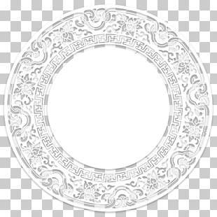 Circle Area Pattern, Circle background, round blue and white tribal frame PNG clipart