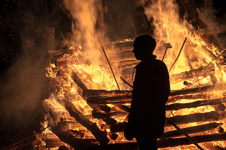 silhouette of man and fire thumbnail