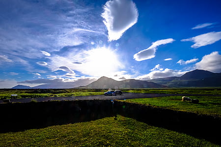 road, vehicles, landscape, mountains thumbnail