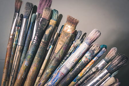 assorted paint brush lot thumbnail