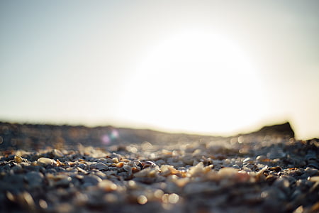 photography, pebbles, sunset, sunshine thumbnail