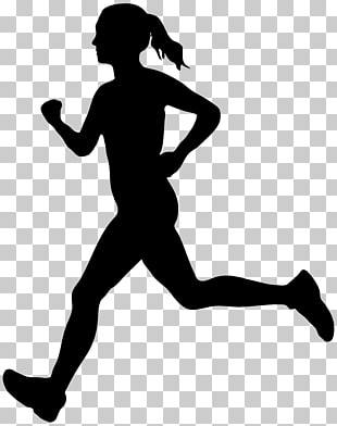 Running Silhouette, Running Woman Silhouette PNG clipart