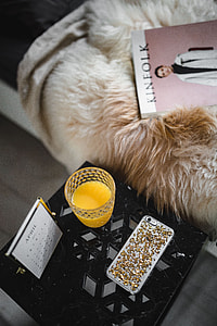 Bedroom interior with marble bedside table thumbnail