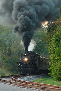 vintage charcoal train on railroad thumbnail