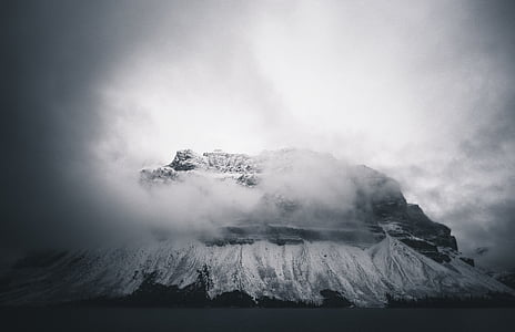 grayscale photography of mountain thumbnail