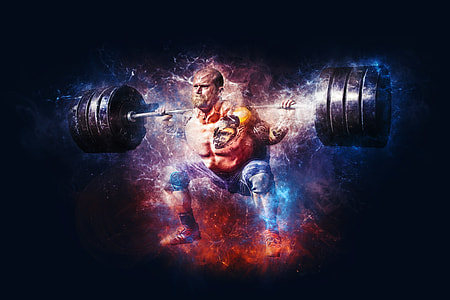 weight lifter digital wallpaper thumbnail