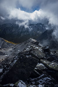 mountain covered with fog thumbnail