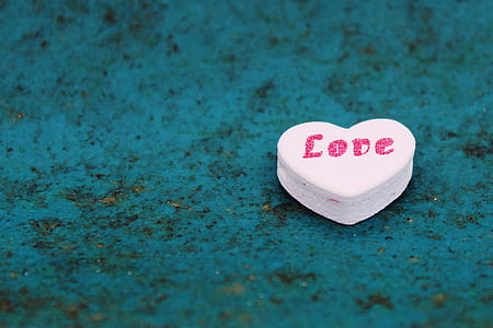 heart-shape white and pink Love-printed accessory thumbnail