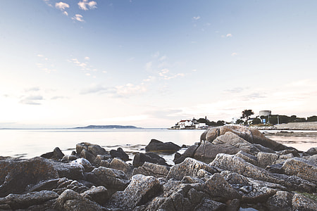 seashore, rock, water, beach thumbnail