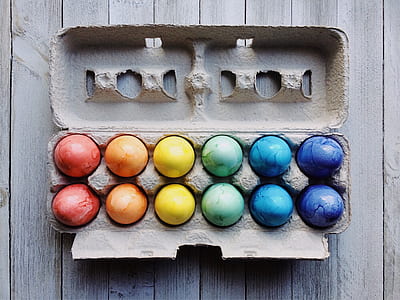assorted-color eastern egg lot with tray thumbnail