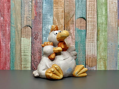 white chicken ceramic figurine thumbnail