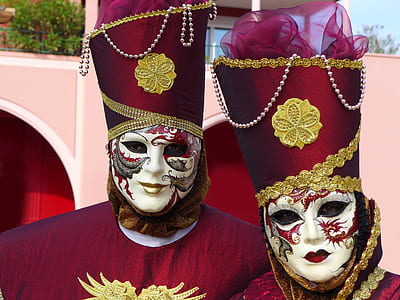 two person wearing masquerade masks thumbnail
