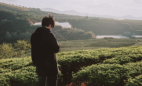 Man Standing on Green Field thumbnail