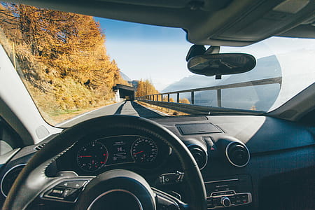 road, traffic, mountains, car thumbnail
