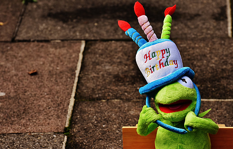 Kermit the Frog wearing happy birthday headband thumbnail