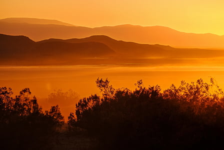 high angle photo of mountain during sunset thumbnail
