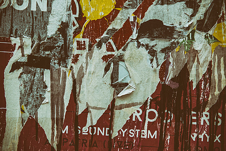Torn paper texture captured from some posters and flyers on a wall in Paris, France. Image captured with a Canon 6D thumbnail