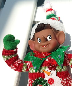 boy doll wearing red and white snowman graphic sweater thumbnail