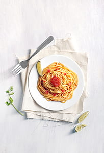 spaghetti on white plate thumbnail