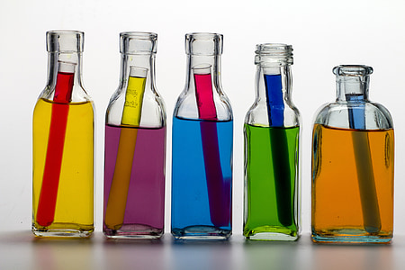 five clear glass bottles thumbnail