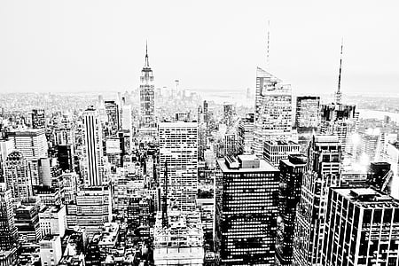 grayscale photo of cityscape thumbnail