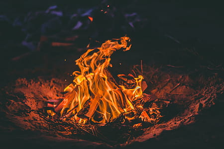 selective focus photo of bonfire thumbnail