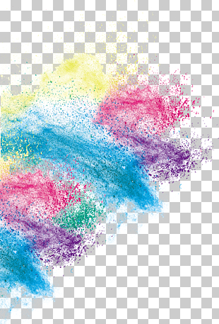 Inkjet printing, Creative color art dust effect, blue, red, and yellow abstract painting PNG clipart