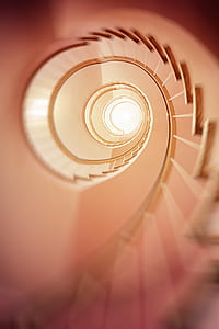 architectural photography of spiral stairs thumbnail