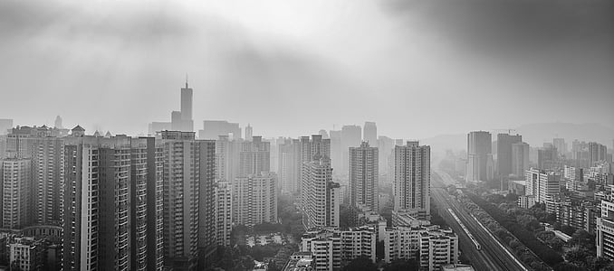 grayscale photo highrise building thumbnail