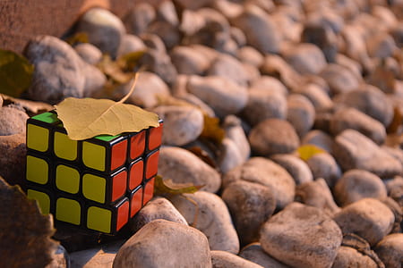 3x3 Rubik's cube on gray pebbles thumbnail
