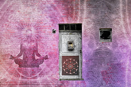 wall painted with person meditating thumbnail