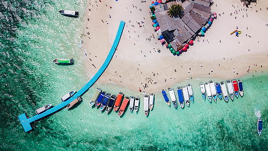 aerial photography of island surrounded by water thumbnail